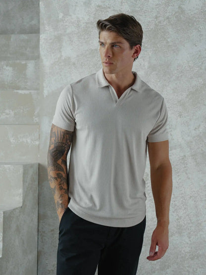 SoHo Ribbed Polo | Pacific Blue Signature-Fit