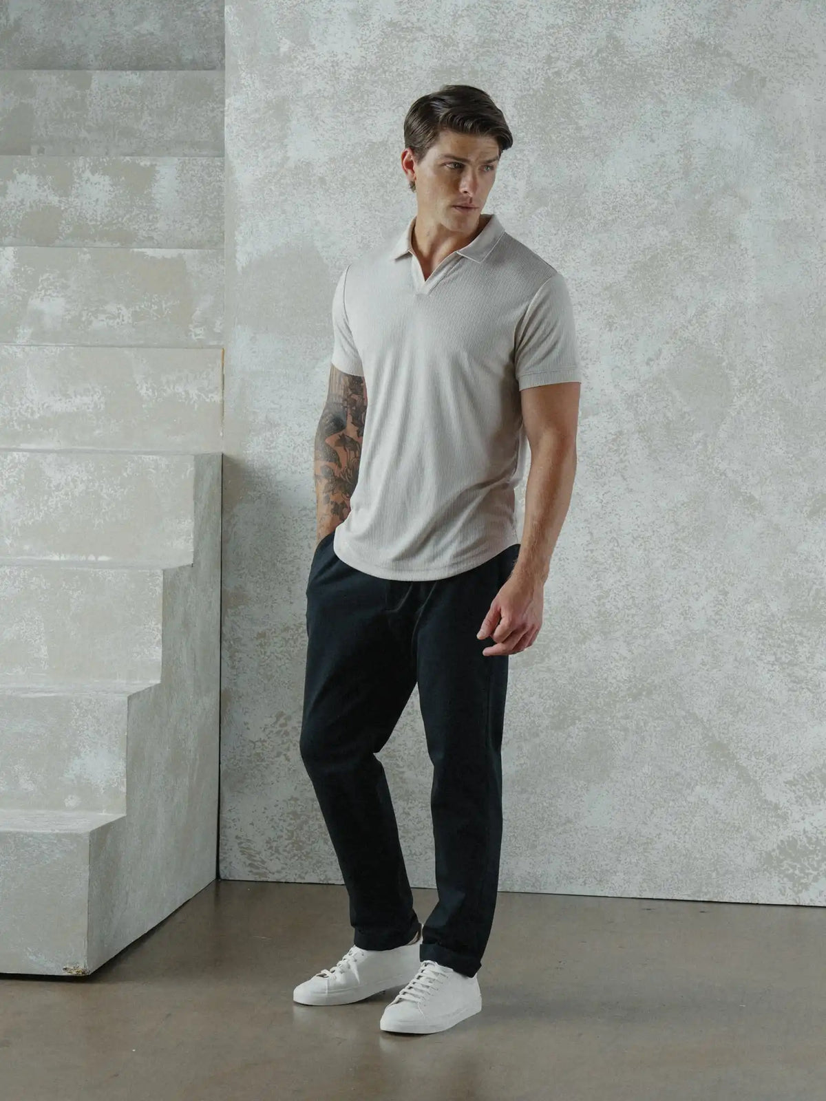 SoHo Ribbed Polo | Pacific Blue Signature-Fit