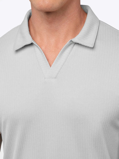 SoHo Ribbed Polo | Pacific Blue Signature-Fit
