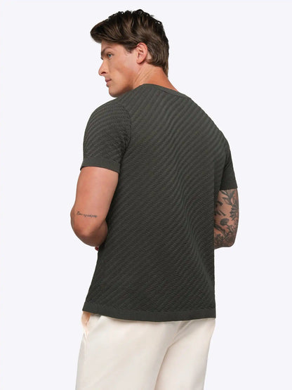 Riviera Knit Textured Tee | Sand Dune Signature-Fit