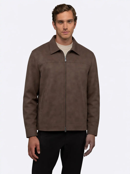 Grand Harrington Jacket | Dark Cognac Classic-Fit