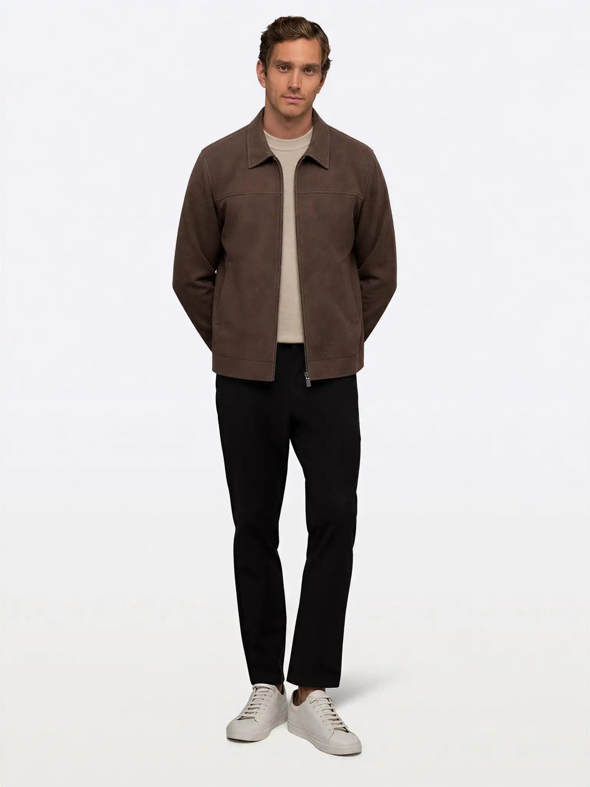 Grand Harrington Jacket | Dark Cognac Classic-Fit