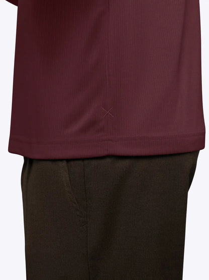 SoHo Ribbed Long Sleeve Polo | Sand Dune Signature-Fit