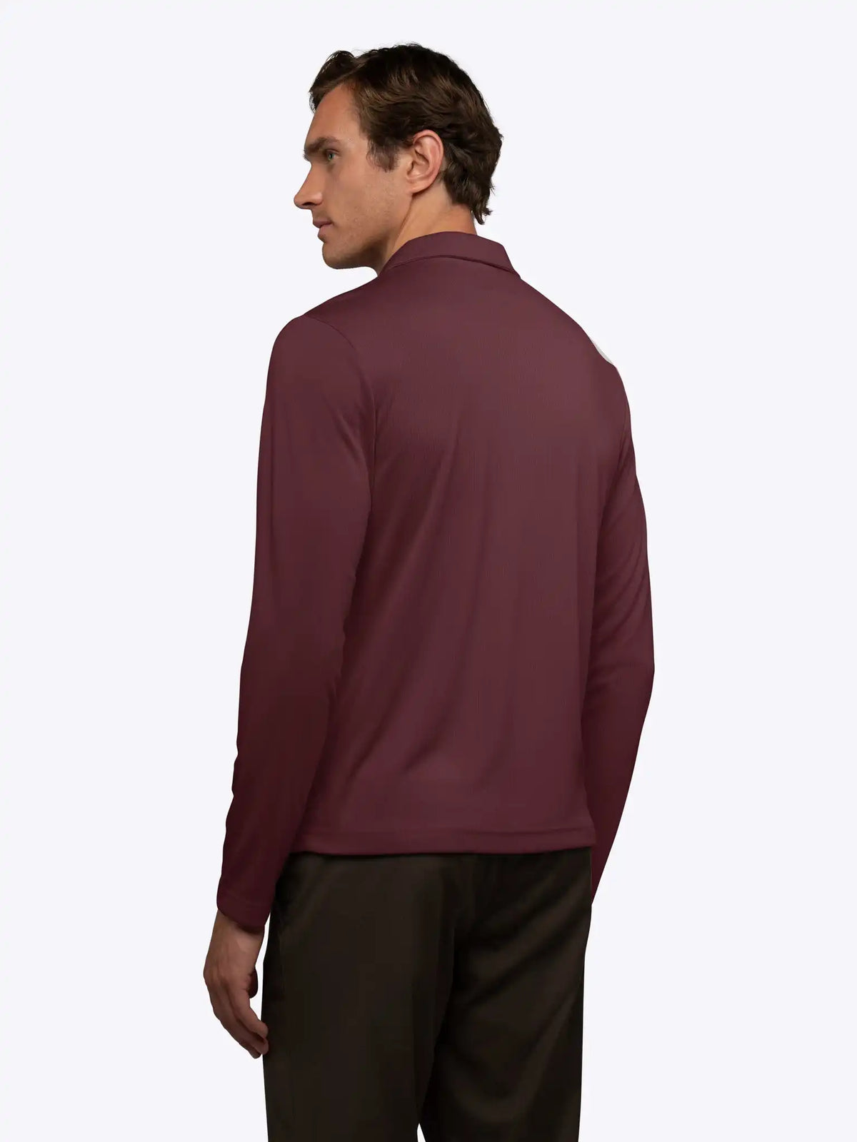SoHo Ribbed Long Sleeve Polo | Sand Dune Signature-Fit
