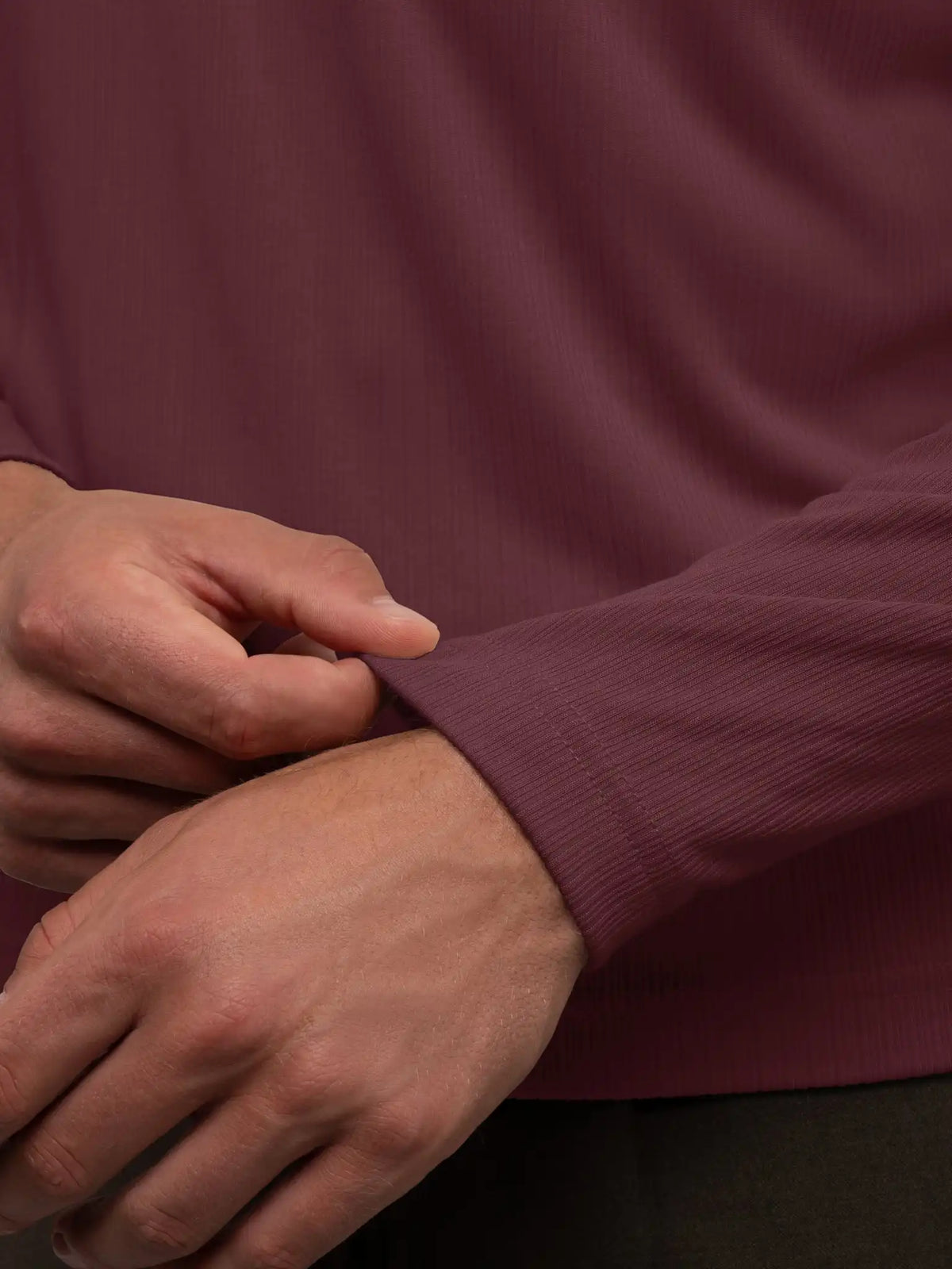 SoHo Ribbed Long Sleeve Polo | Sand Dune Signature-Fit