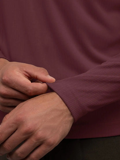 SoHo Ribbed Long Sleeve Polo | Sand Dune Signature-Fit