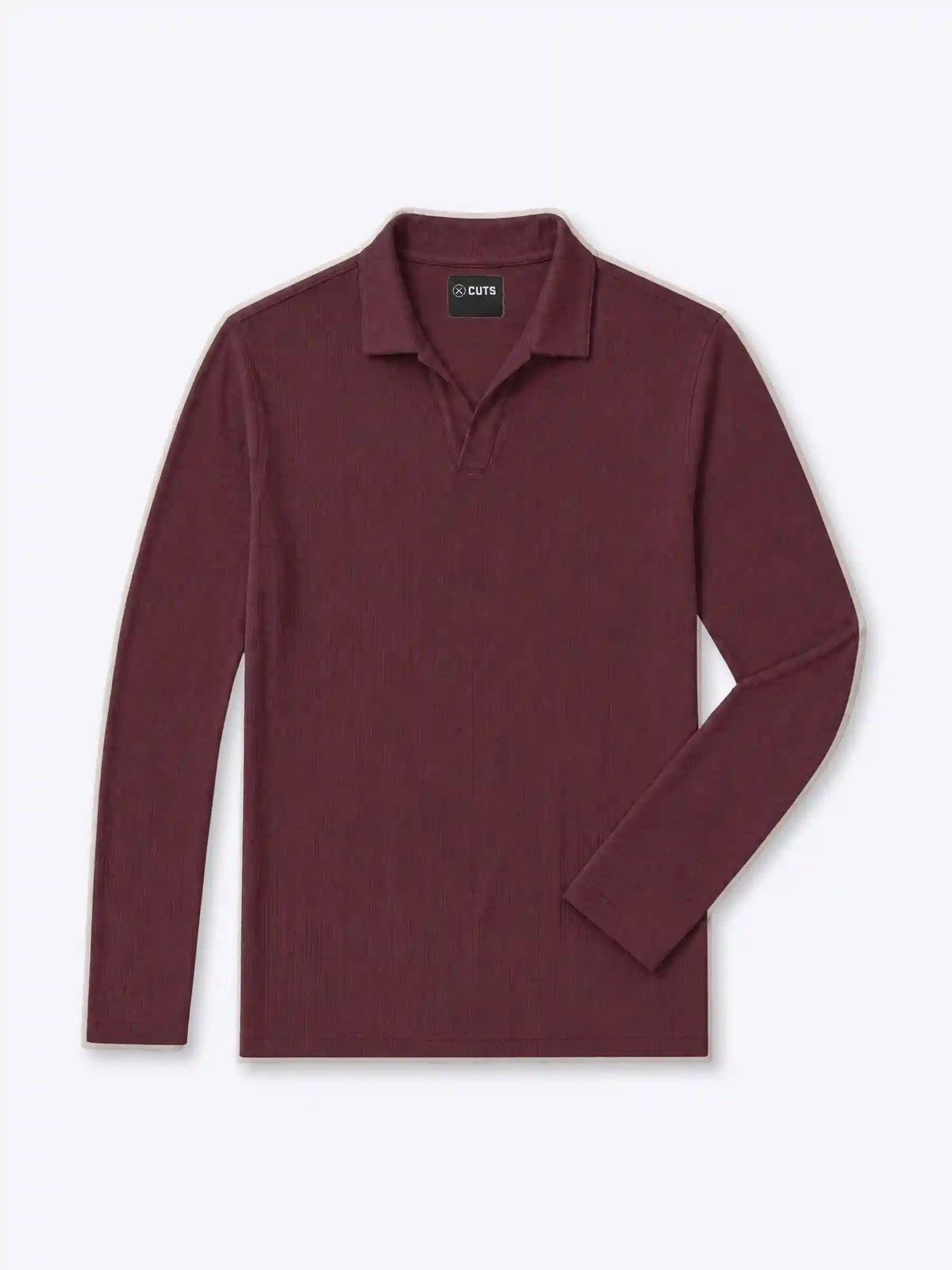 SoHo Ribbed Long Sleeve Polo | Sand Dune Signature-Fit