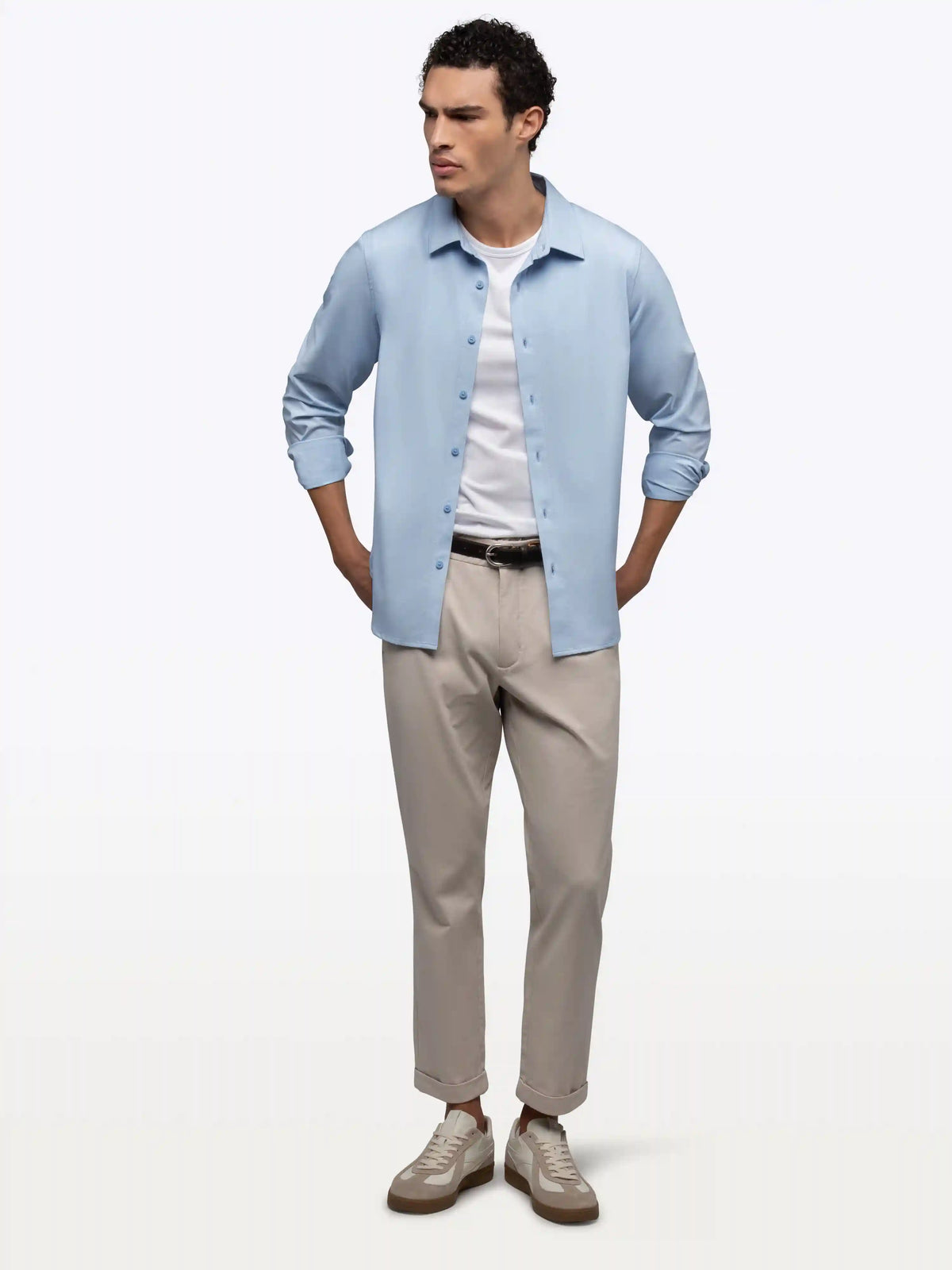 Soho Long Sleeve Button Up | White Signature-fit