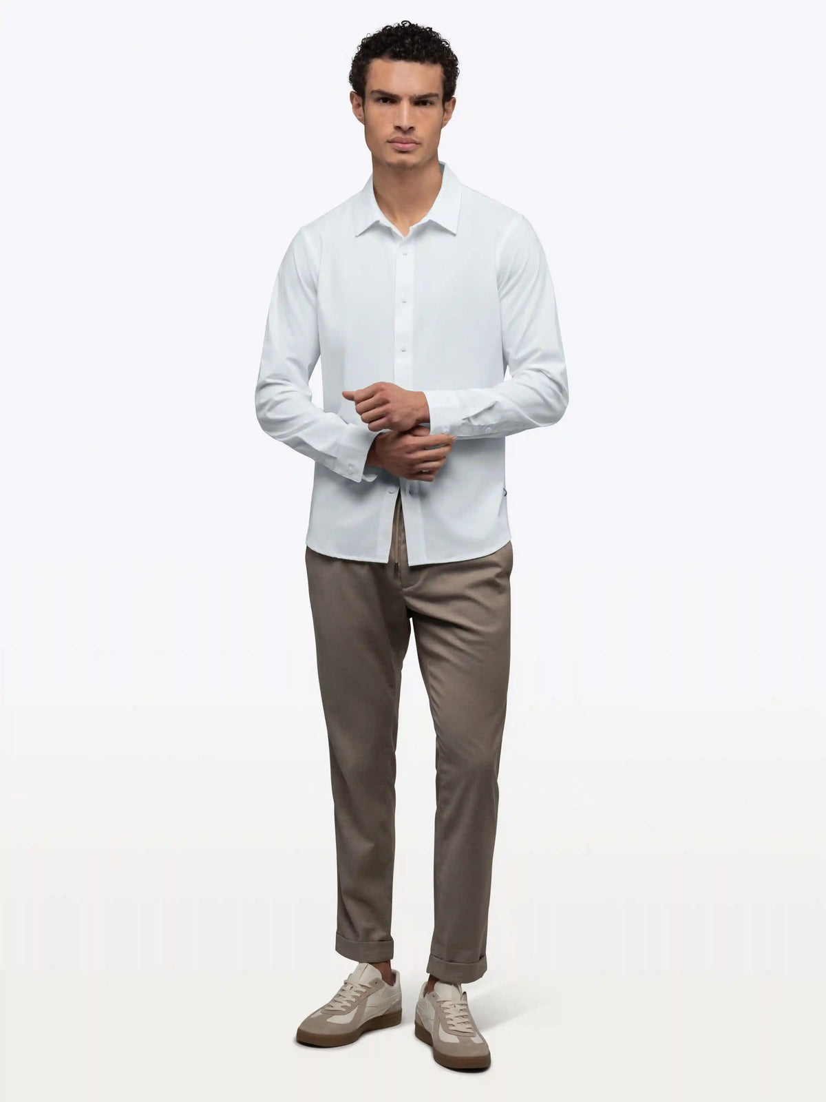 Soho Long Sleeve Button Up | White Signature-fit