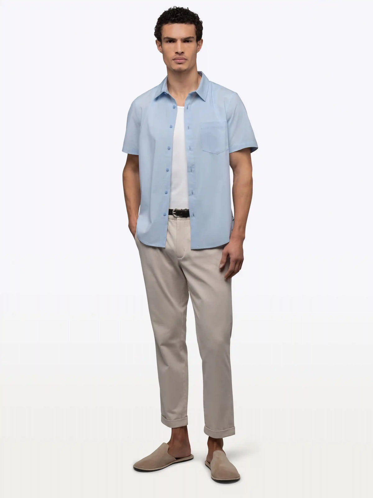 SoHo Short Sleeve Button Up | Oxford Blue Signature-fit