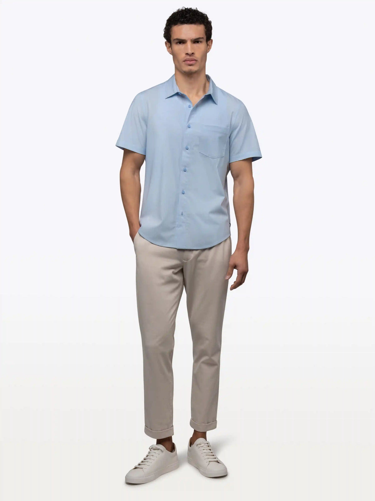 SoHo Short Sleeve Button Up | Oxford Blue Signature-fit