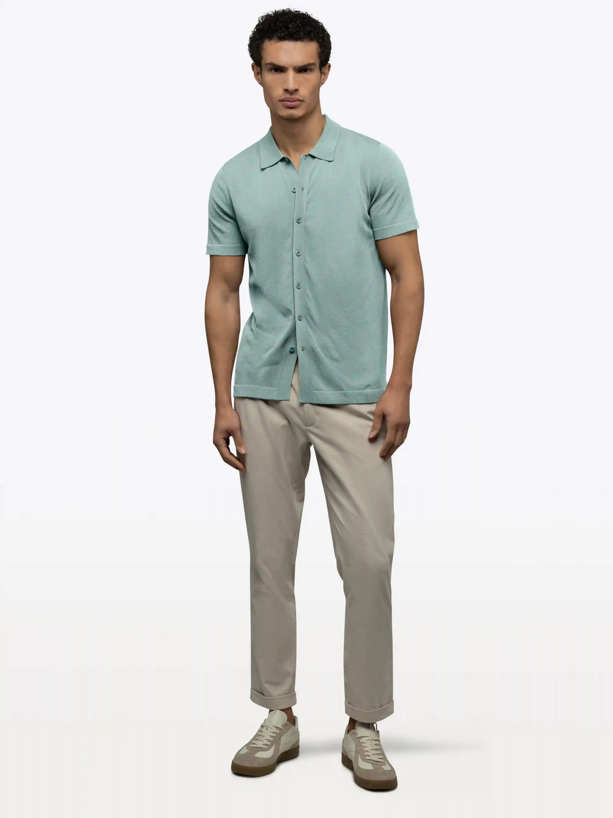 Riviera Knit Button Up | Burnt Oak Signature-Fit