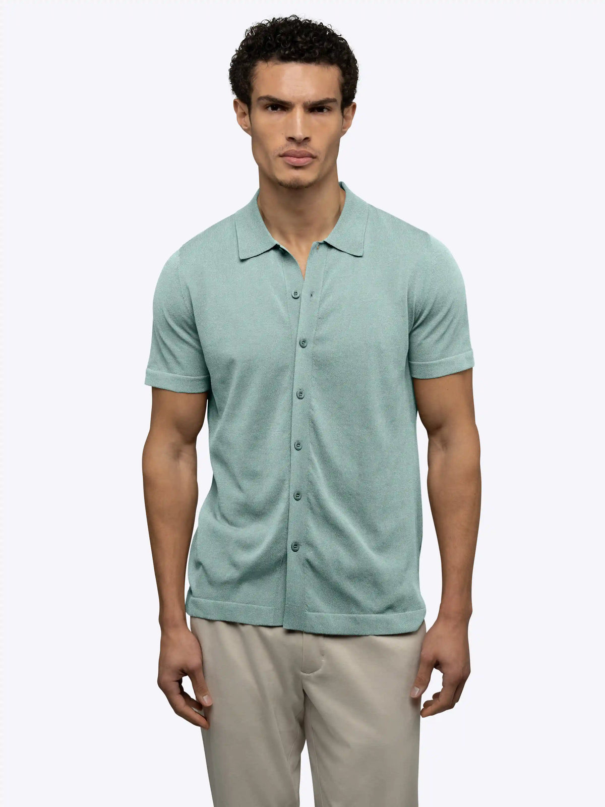 Riviera Knit Button Up | Burnt Oak Signature-Fit