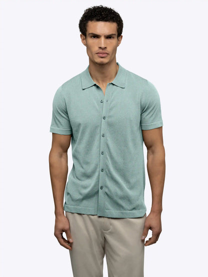 Riviera Knit Button Up | Burnt Oak Signature-Fit
