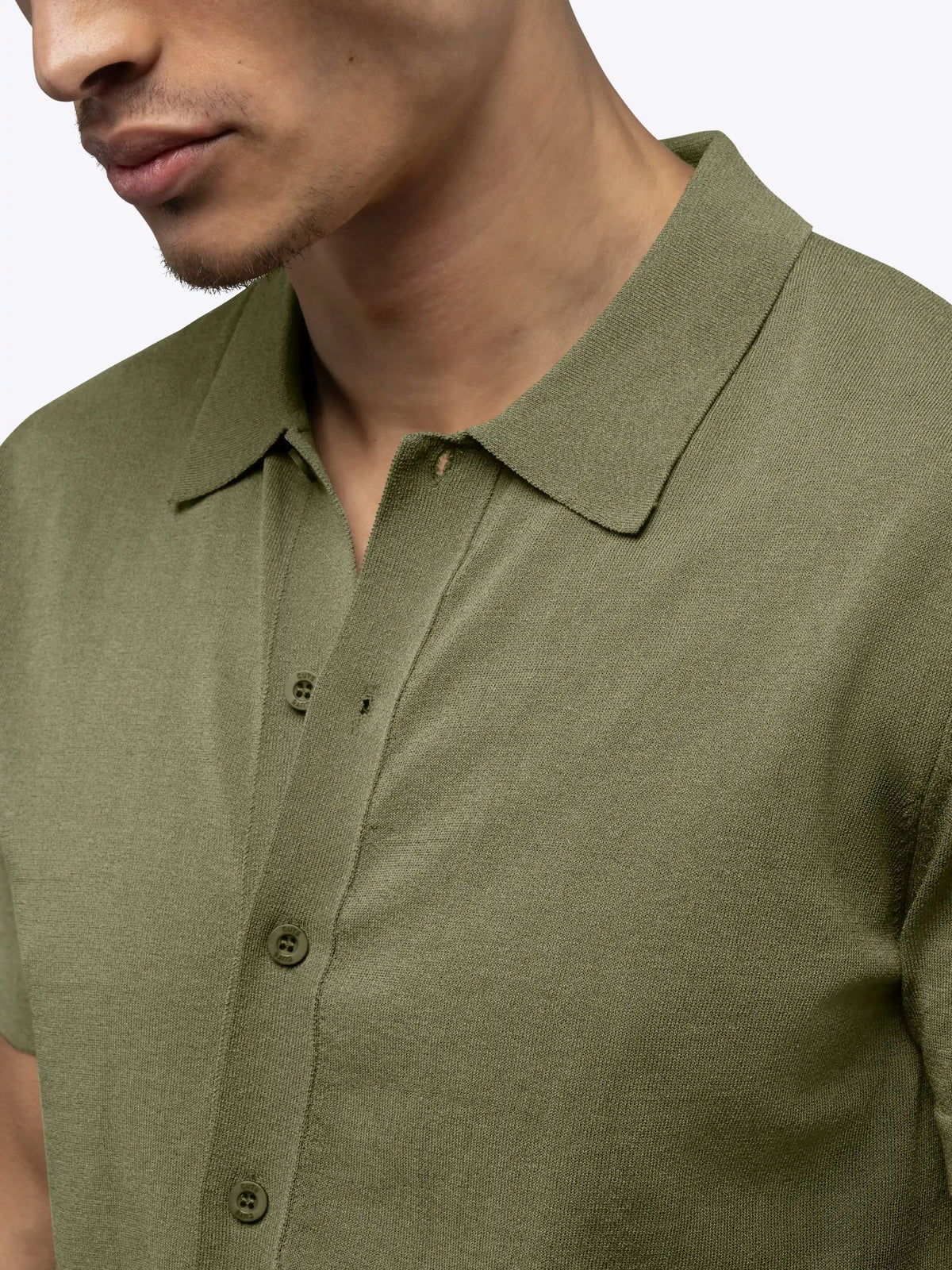 Riviera Knit Button Up | Burnt Oak Signature-Fit
