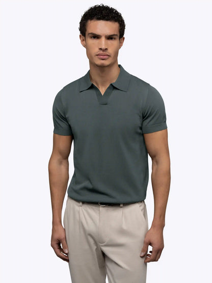 Riviera Knit Polo | Black Signature-Fit