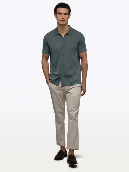 Riviera Knit Button Up | Burnt Oak Signature-Fit