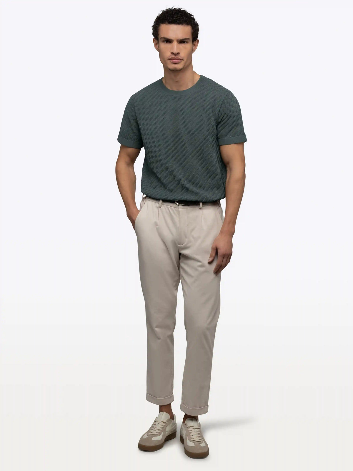 Riviera Knit Textured Tee | Sand Dune Signature-Fit