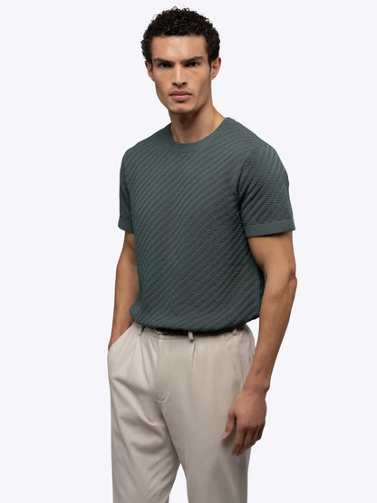 Riviera Knit Textured Tee | Sand Dune Signature-Fit