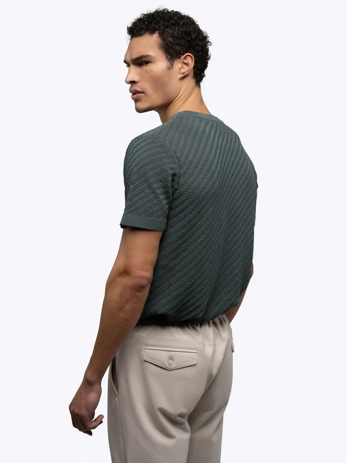 Riviera Knit Textured Tee | Sand Dune Signature-Fit