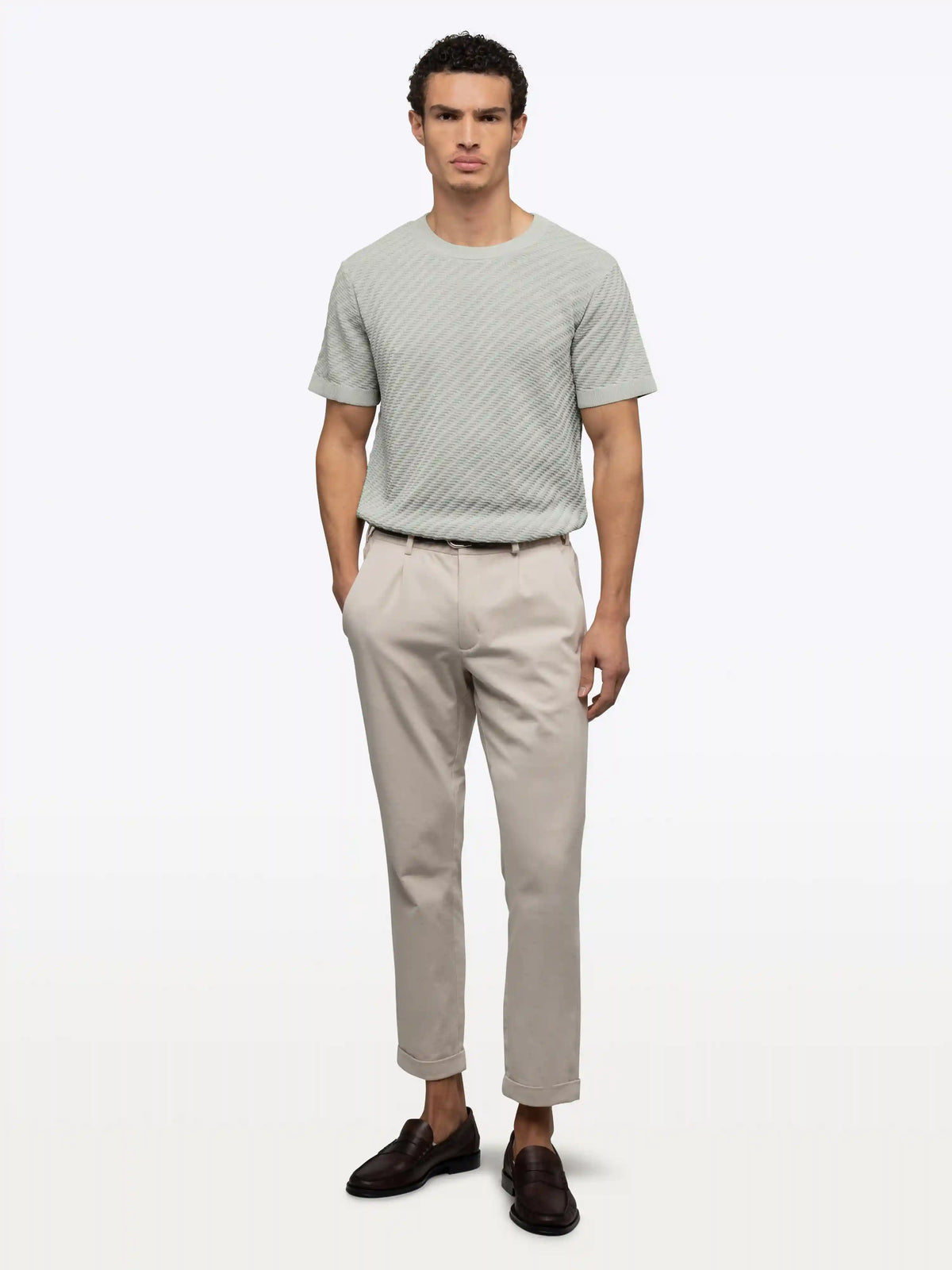 Riviera Knit Textured Tee | Sand Dune Signature-Fit