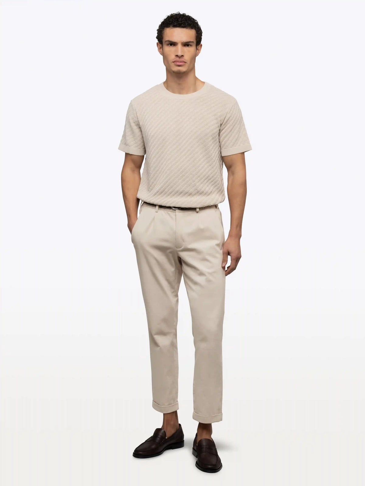Riviera Knit Textured Tee | Sand Dune Signature-Fit