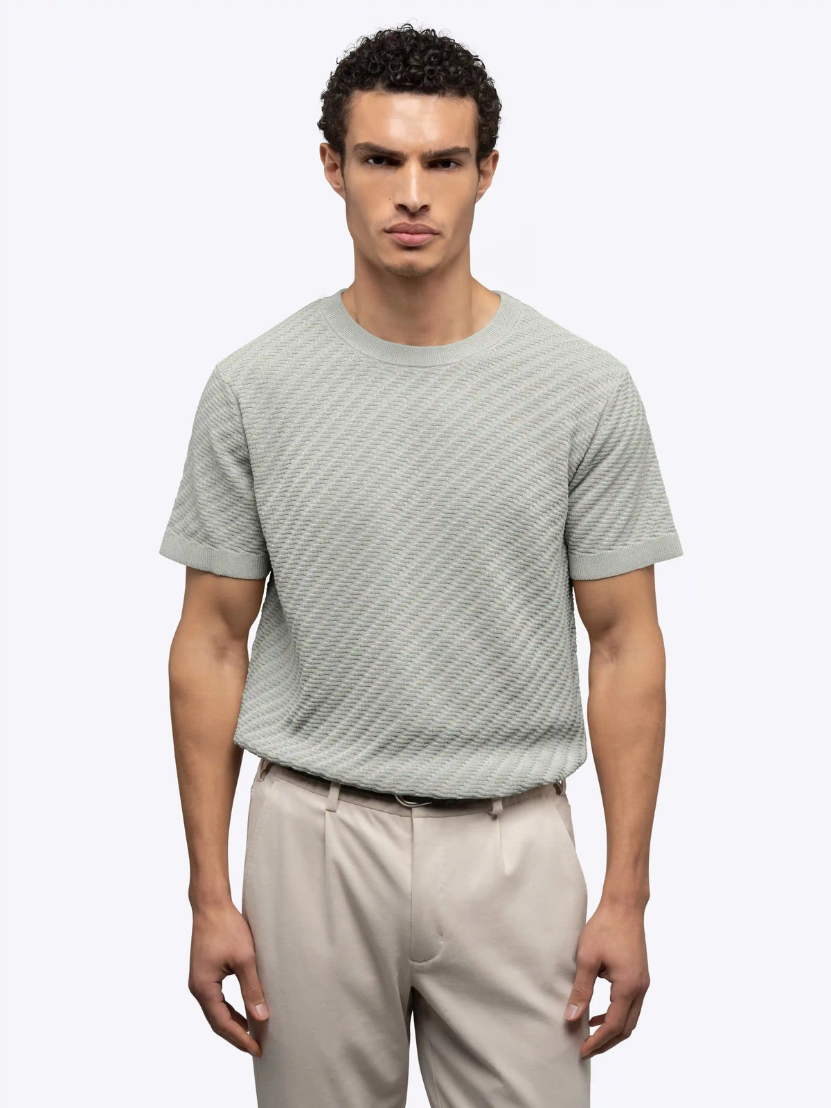Riviera Knit Textured Tee | Sand Dune Signature-Fit