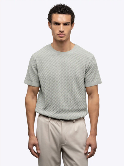 Riviera Knit Textured Tee | Sand Dune Signature-Fit