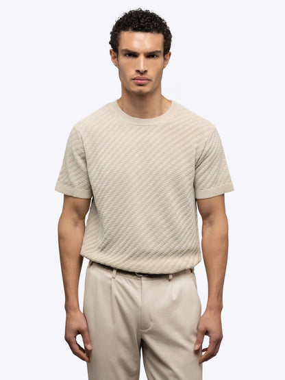 Riviera Knit Textured Tee | Sand Dune Signature-Fit