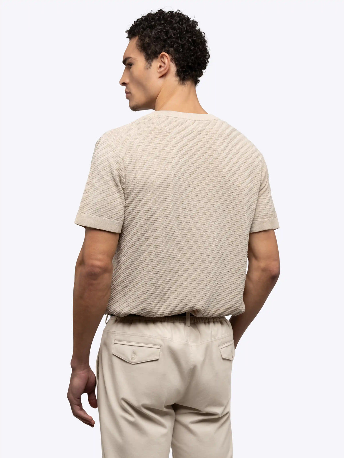 Riviera Knit Textured Tee | Sand Dune Signature-Fit