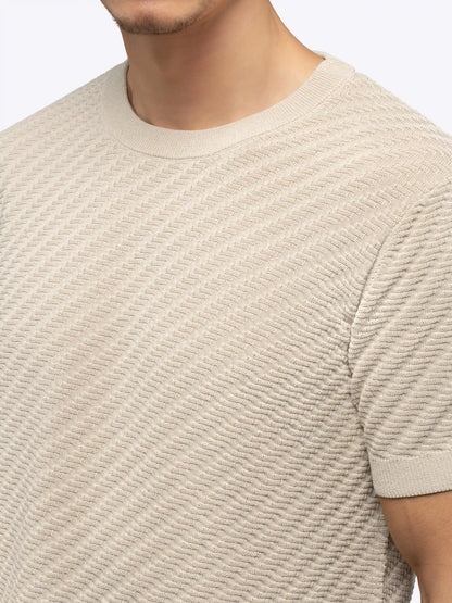 Riviera Knit Textured Tee | Sand Dune Signature-Fit
