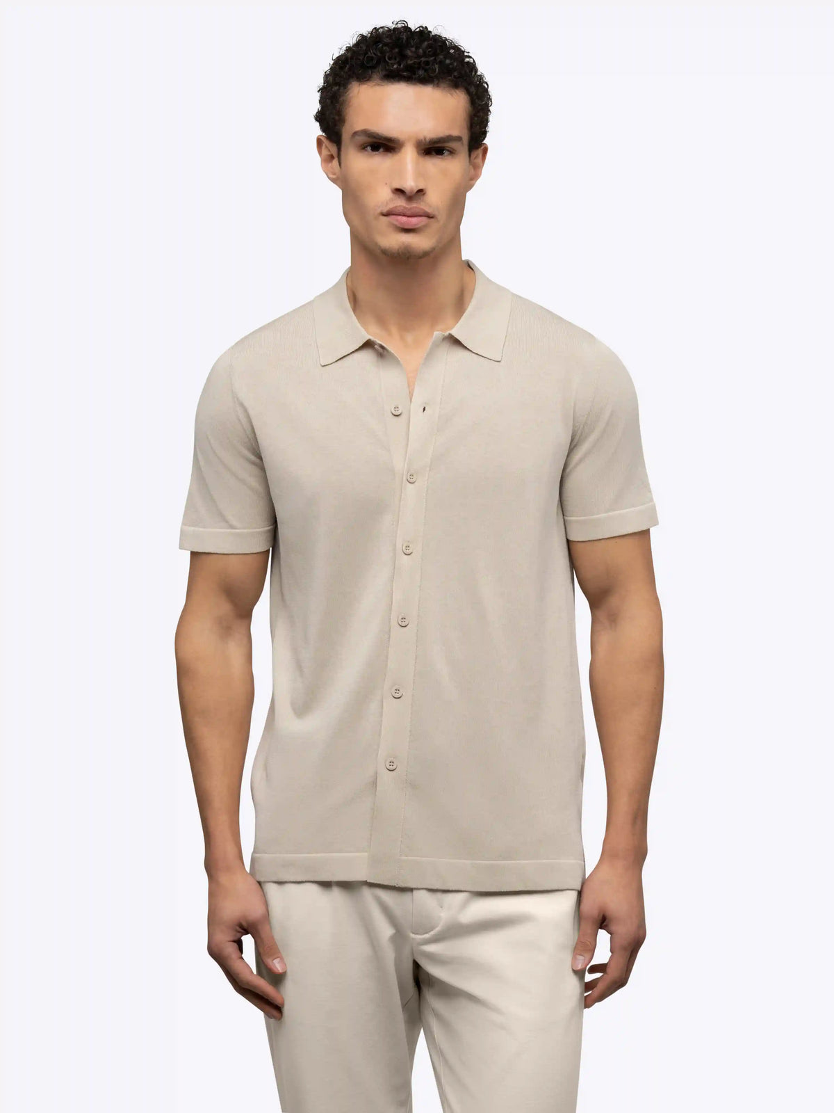 Riviera Knit Button Up | Burnt Oak Signature-Fit