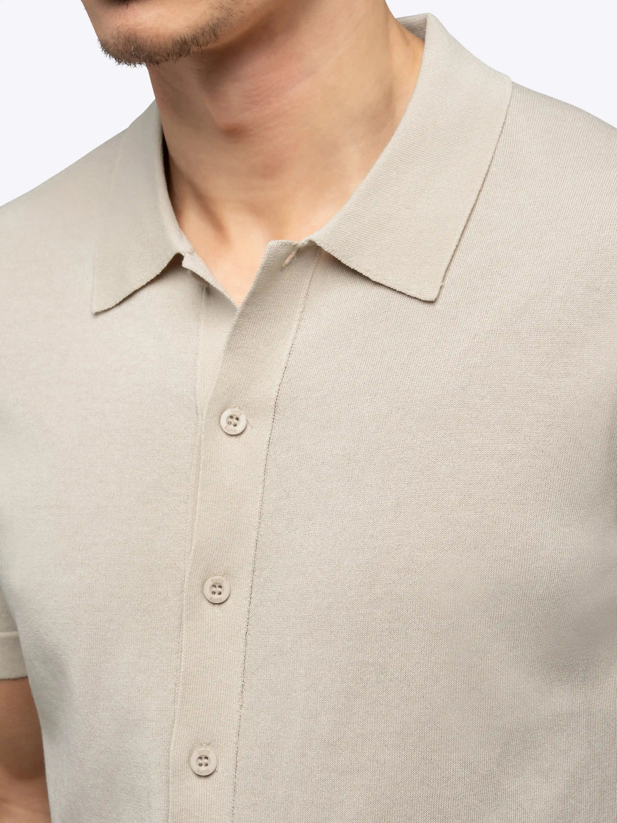 Riviera Knit Button Up | Burnt Oak Signature-Fit