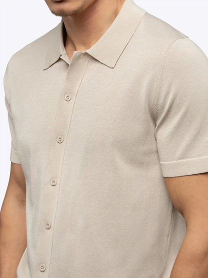 Riviera Knit Button Up | Burnt Oak Signature-Fit