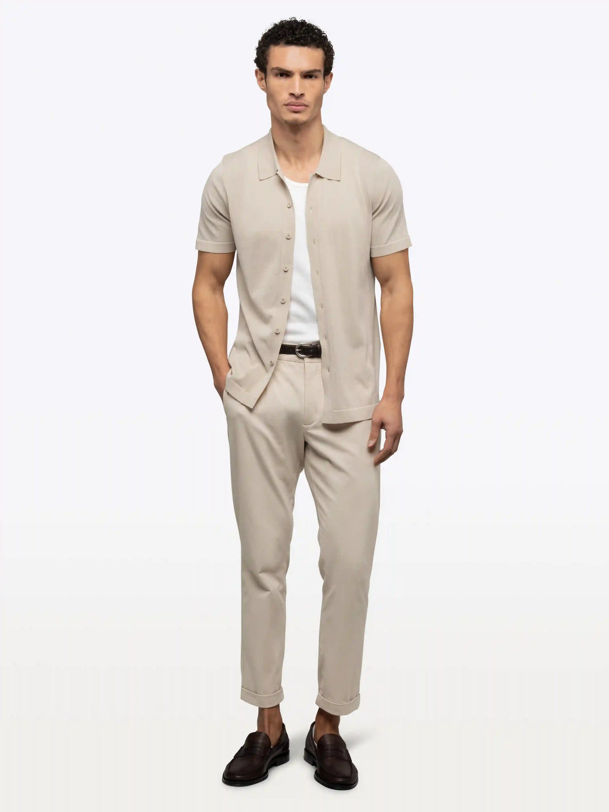 Riviera Knit Button Up | Burnt Oak Signature-Fit
