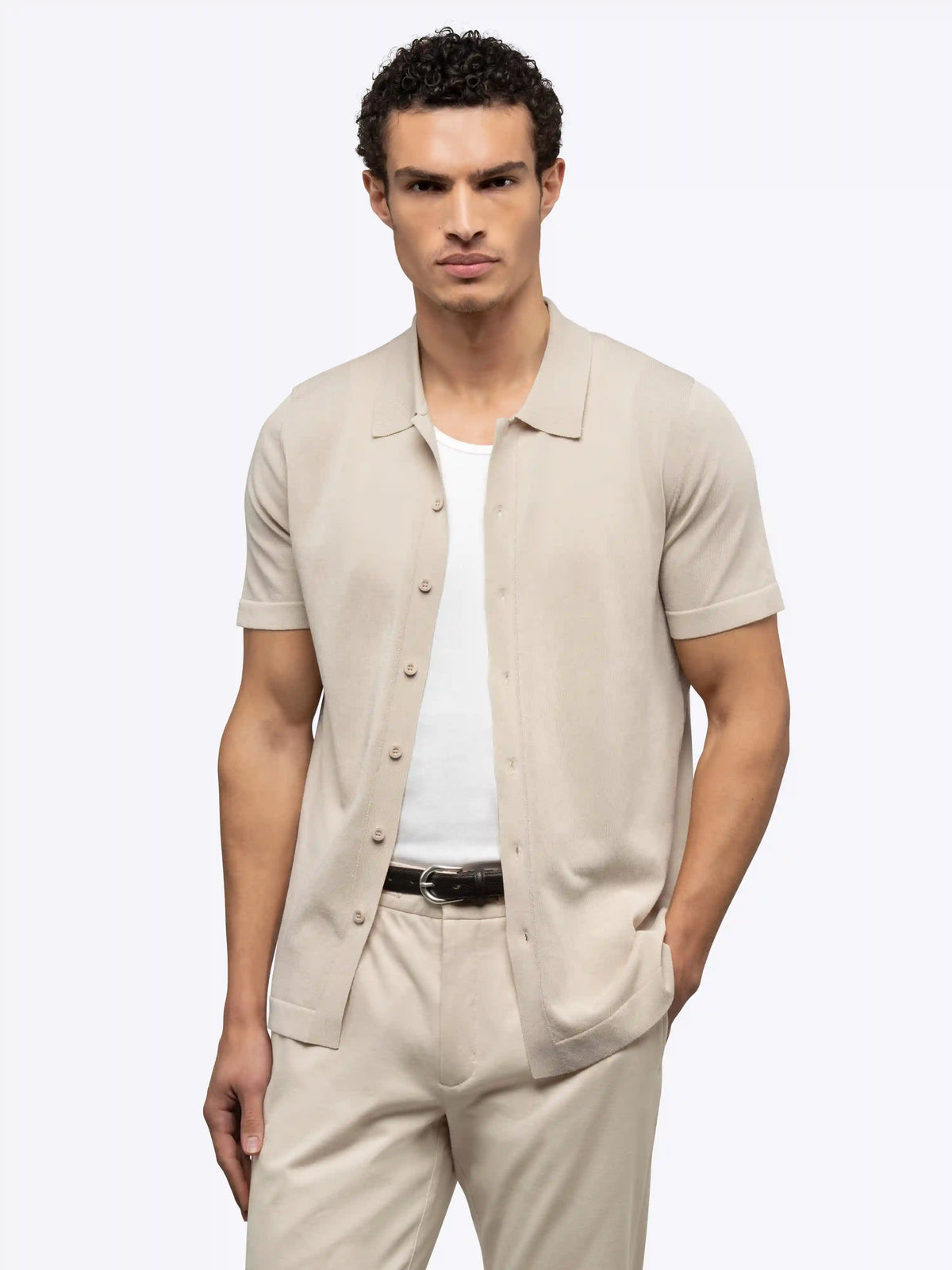 Riviera Knit Button Up | Burnt Oak Signature-Fit