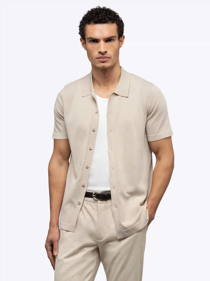 Riviera Knit Button Up | Burnt Oak Signature-Fit