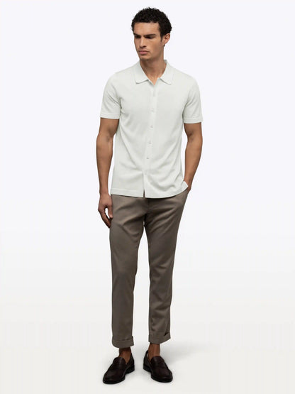 Riviera Knit Button Up | Burnt Oak Signature-Fit