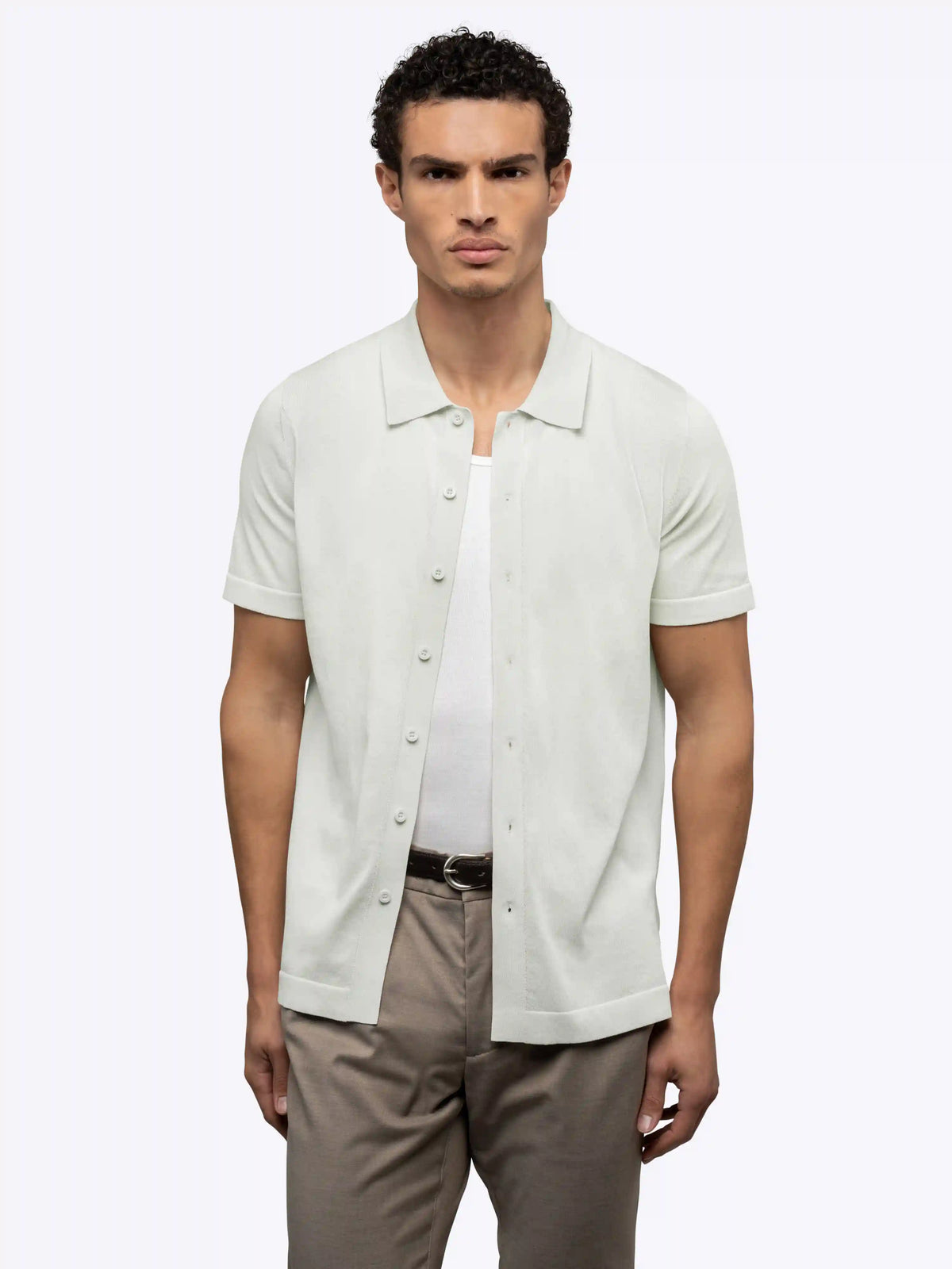 Riviera Knit Button Up | Burnt Oak Signature-Fit