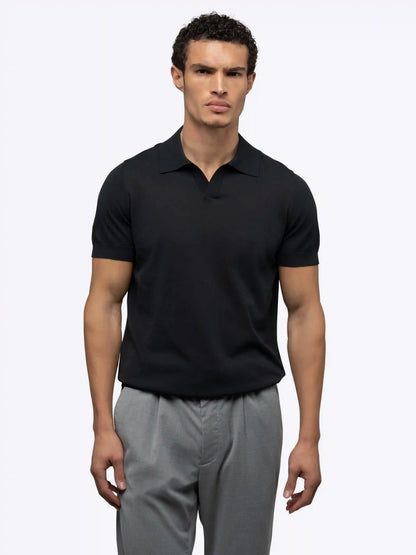 Riviera Knit Polo | Black Signature-Fit