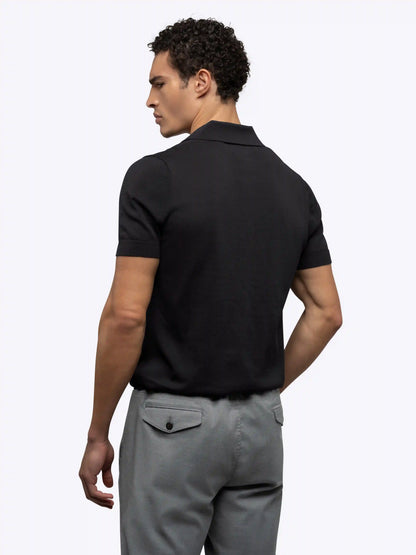 Riviera Knit Polo | Black Signature-Fit
