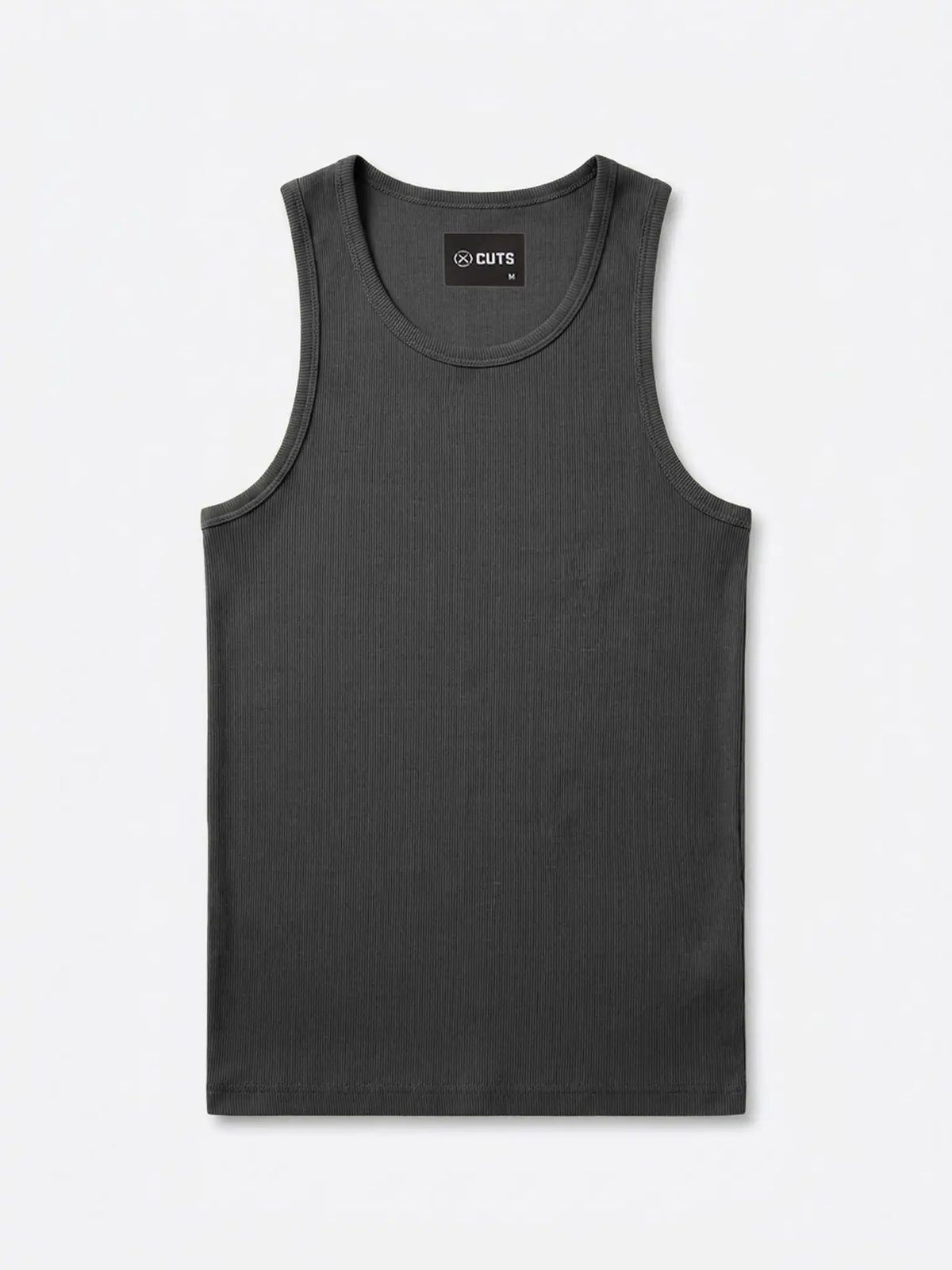 Essential Fitted Rib Tank | Black Form-Fitting