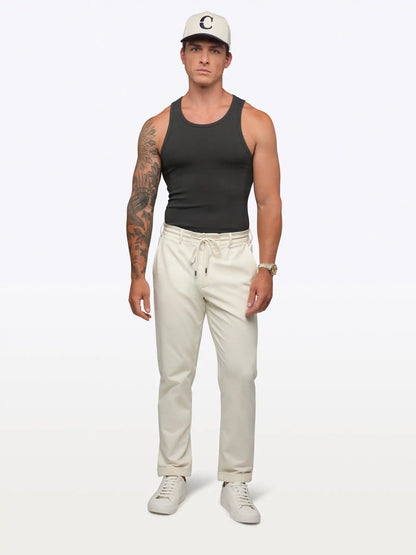Essential Fitted Rib Tank | Black Form-Fitting