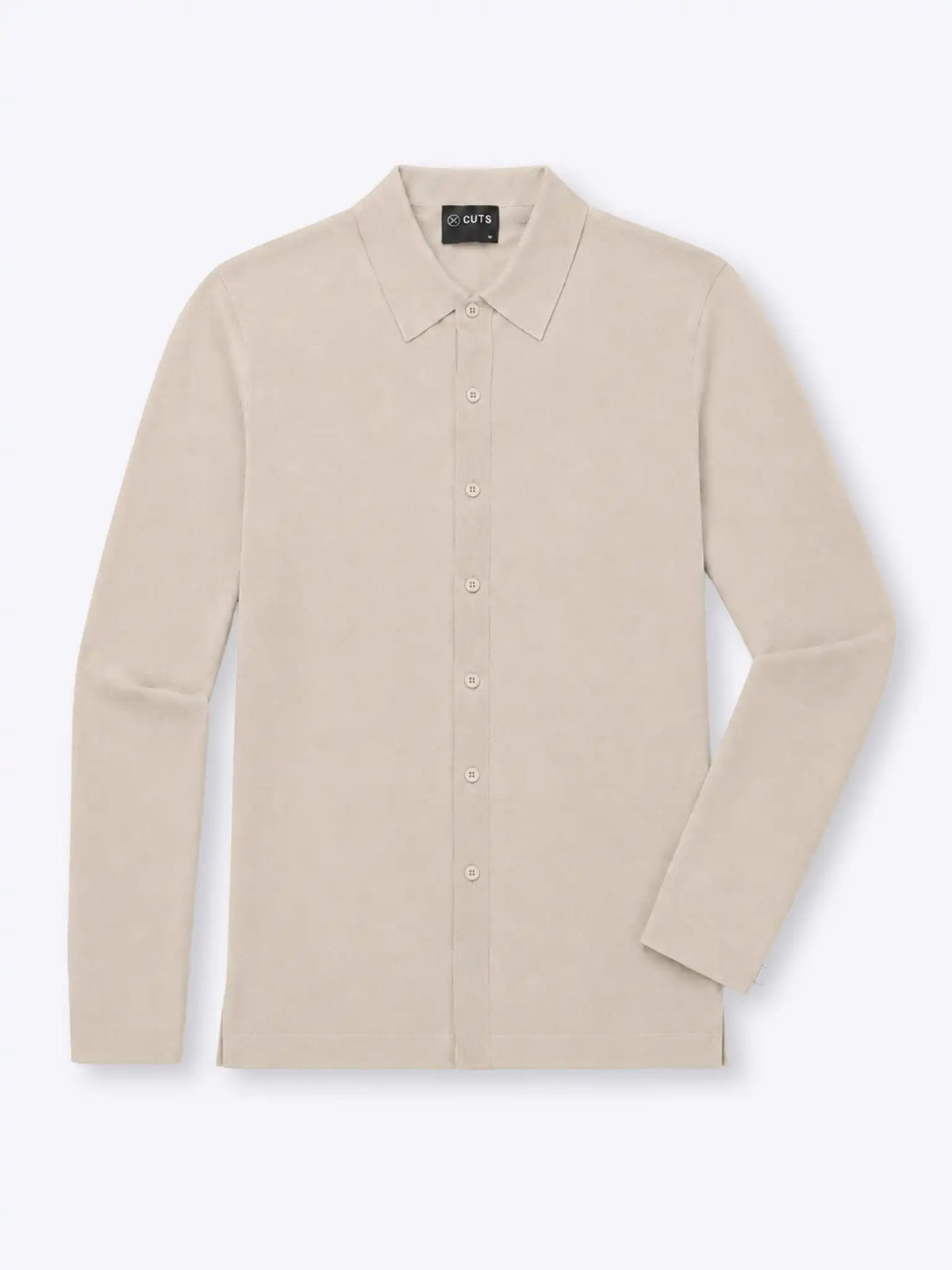 Riviera Knit Long Sleeve Button Up | Pacific Blue Signature-Fit