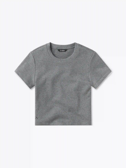 Tomboy Tee Cropped | Black Slim-fit Tomboy-Cotton™