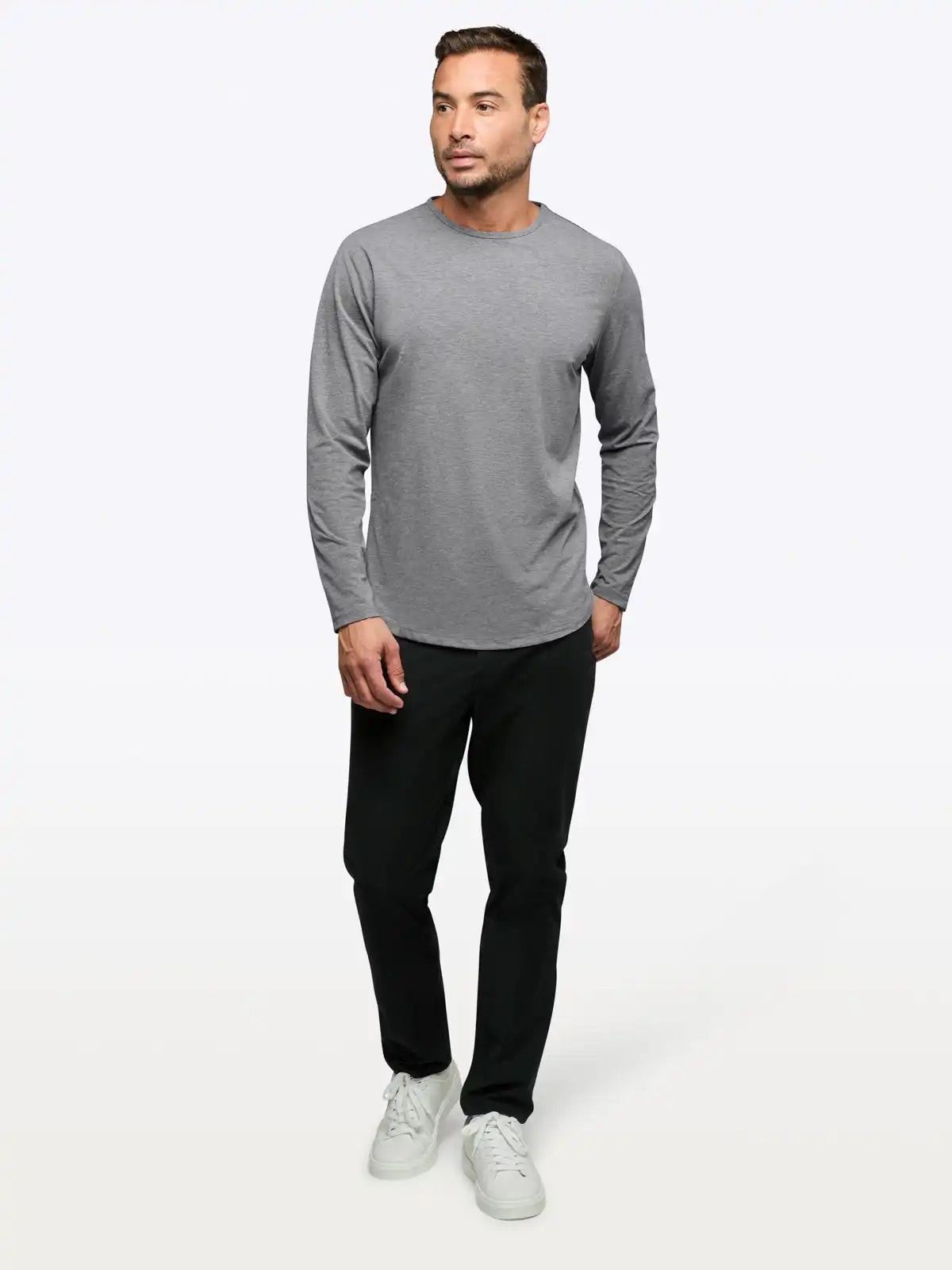 AO Long Sleeve Curve-Hem Tee | Black Signature-fit PYCA Pro®