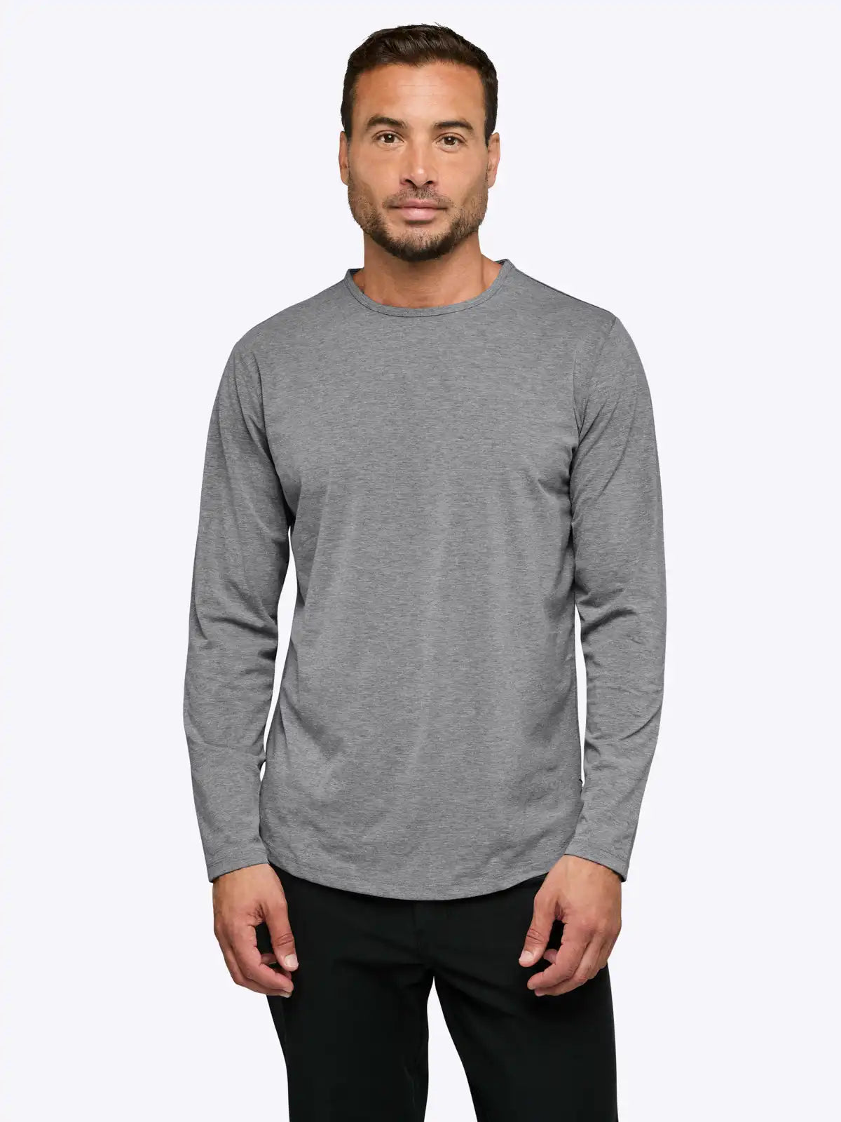 AO Long Sleeve Curve-Hem Tee | Black Signature-fit PYCA Pro®