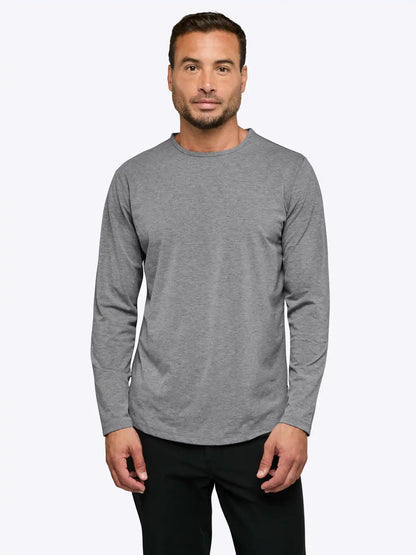 AO Long Sleeve Curve-Hem Tee | Black Signature-fit PYCA Pro®