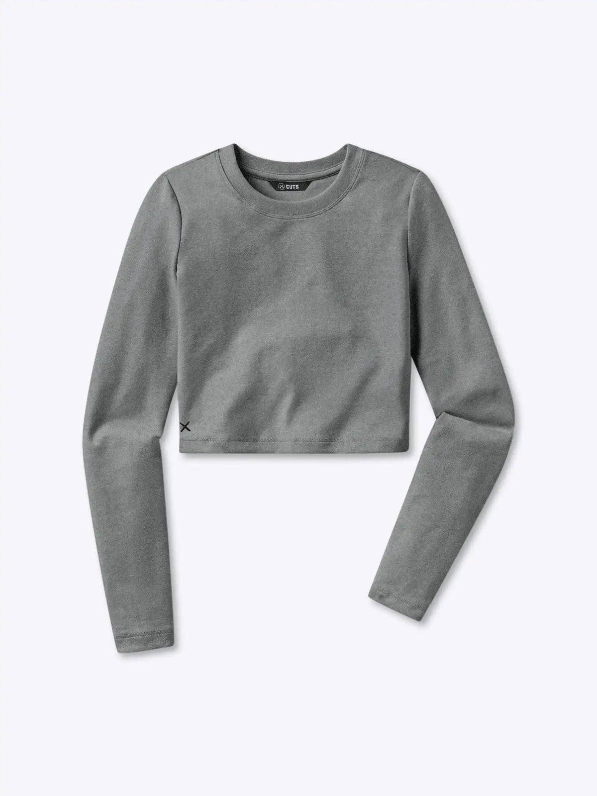 Long Sleeve Tomboy Tee Cropped | Heather Grey Slim-Fit Tomboy-Cotton™