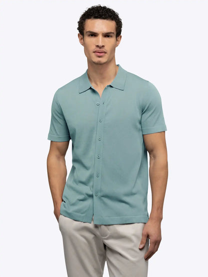 Riviera Knit Button Up | Burnt Oak Signature-Fit